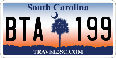SC license plate BTA199