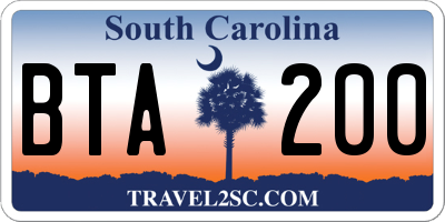 SC license plate BTA200