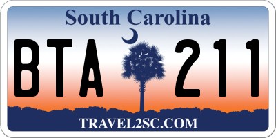SC license plate BTA211