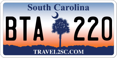 SC license plate BTA220
