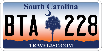 SC license plate BTA228