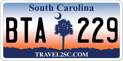 SC license plate BTA229