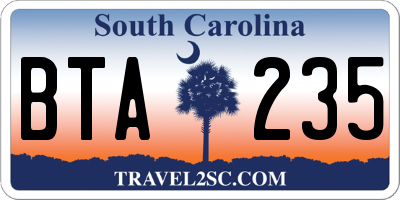 SC license plate BTA235