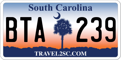 SC license plate BTA239