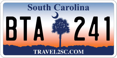SC license plate BTA241