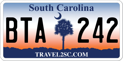 SC license plate BTA242