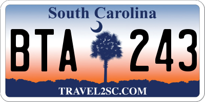 SC license plate BTA243
