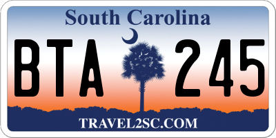 SC license plate BTA245