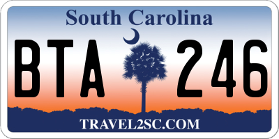 SC license plate BTA246