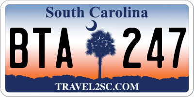 SC license plate BTA247