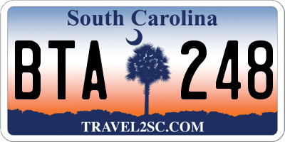 SC license plate BTA248