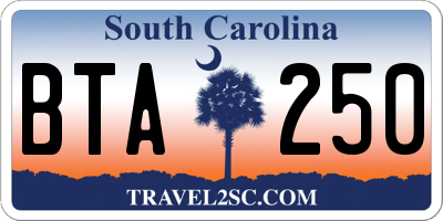 SC license plate BTA250