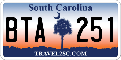 SC license plate BTA251