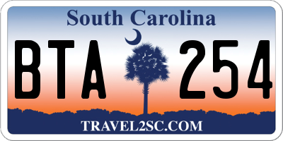 SC license plate BTA254