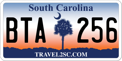 SC license plate BTA256