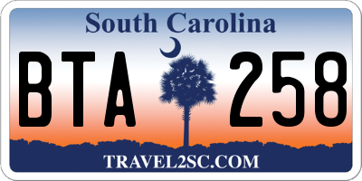 SC license plate BTA258