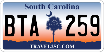 SC license plate BTA259
