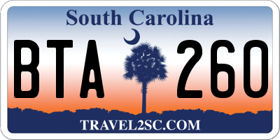 SC license plate BTA260
