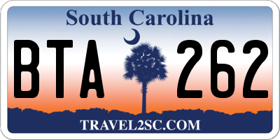 SC license plate BTA262