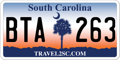 SC license plate BTA263