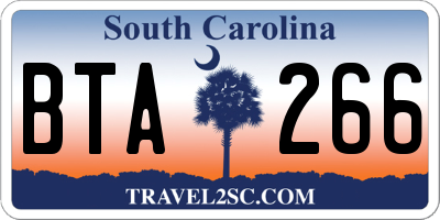 SC license plate BTA266