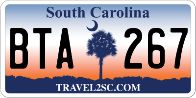 SC license plate BTA267