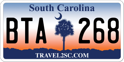 SC license plate BTA268