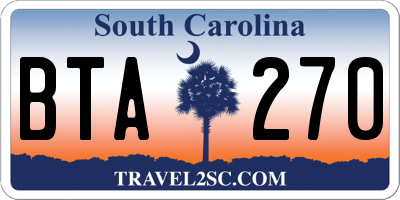 SC license plate BTA270