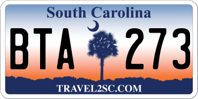 SC license plate BTA273