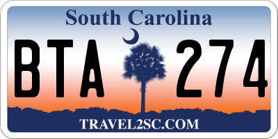 SC license plate BTA274