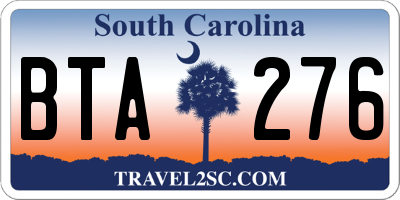 SC license plate BTA276