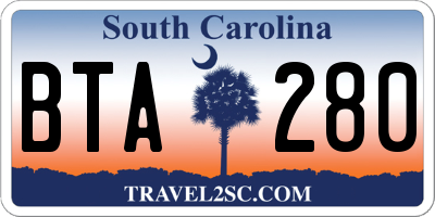 SC license plate BTA280