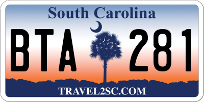 SC license plate BTA281