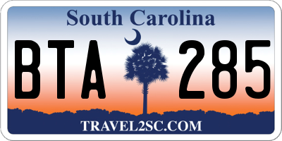 SC license plate BTA285