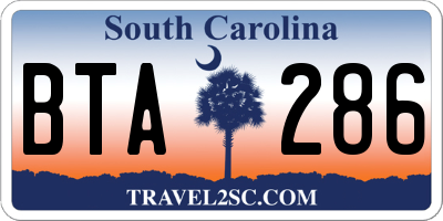 SC license plate BTA286