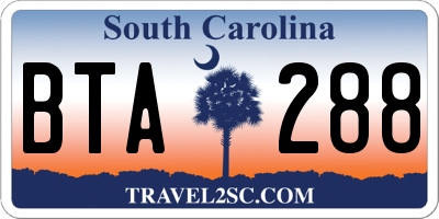 SC license plate BTA288