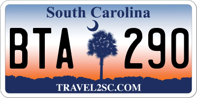 SC license plate BTA290