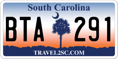 SC license plate BTA291