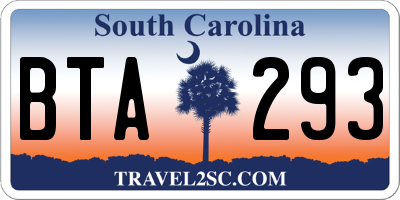 SC license plate BTA293