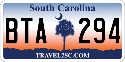 SC license plate BTA294