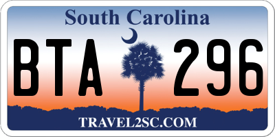 SC license plate BTA296