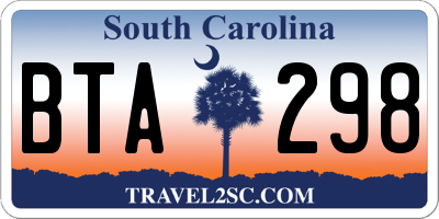 SC license plate BTA298
