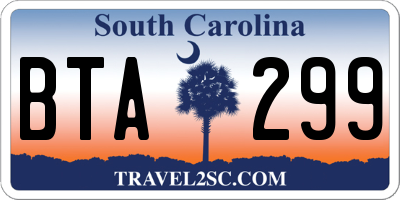 SC license plate BTA299