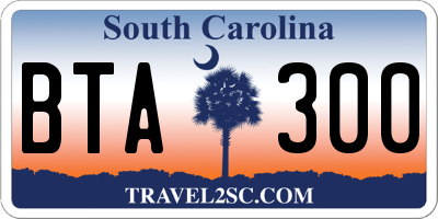 SC license plate BTA300