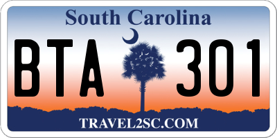 SC license plate BTA301