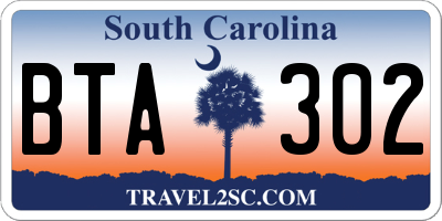 SC license plate BTA302