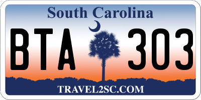 SC license plate BTA303