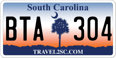 SC license plate BTA304