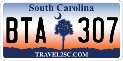 SC license plate BTA307