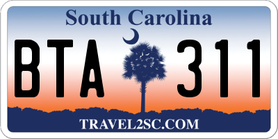SC license plate BTA311